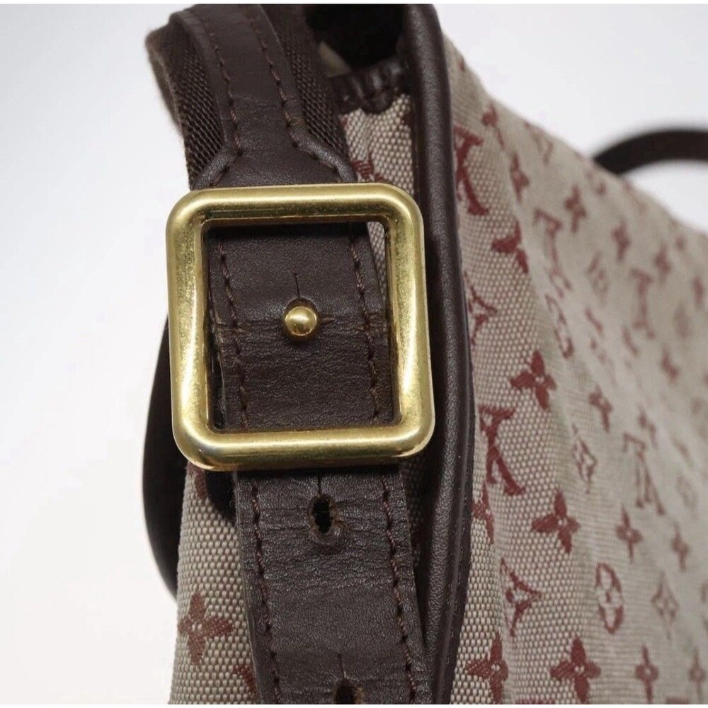 LOUIS VUITTON Monogram Mini Belanger Shoulder Bag Red LV Canvas M92171 Fair/Poor - Picture 8 of 16